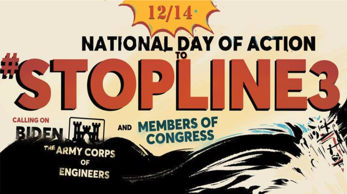 A #StopLine3 National Day of Action graphic